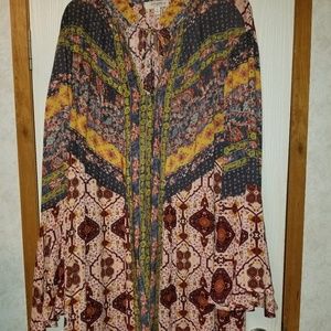 Umgee boho dress with bell sleeves.